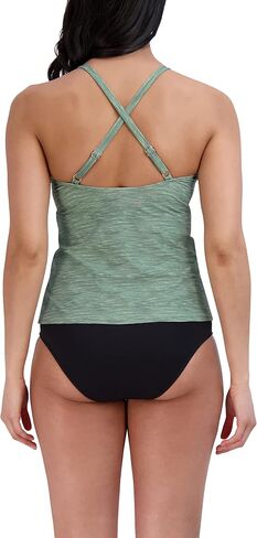 Spyder Women's High Neck Tankini Tummy Control Quick Dry Removable Cup Adjustable Strap Mid Rise Bottom Swimsuit Set in Saudi Arabia
