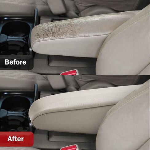 غطاء مسند ذراع مقعد السيارة لسيارة Lexus GX470 2003 2004 2005 2006 2007 2008 2009، إكسسوارات داخلية من جلد الفينيل، غطاء غطاء وحدة التحكم بمسند الذراع مع تصميم شريط مطاطي، زوج واحد (أسمر عاجي) in Kuwait