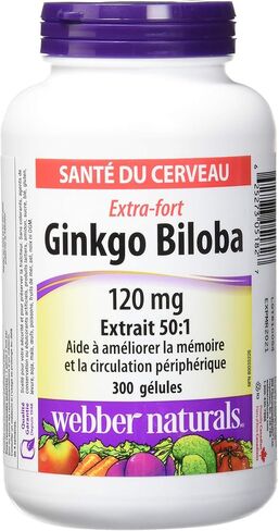 webber naturals Ginkgo Biloba 120mg 300 Softgels in Saudi Arabia