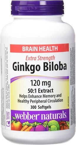 webber naturals Ginkgo Biloba 120mg 300 Softgels in Saudi Arabia