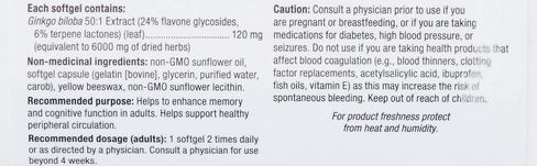 webber naturals Ginkgo Biloba 120mg 300 Softgels in Saudi Arabia