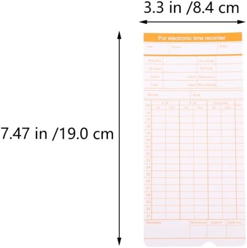 بطاقات ساعة زمنية شهرية من NUOBESTY، بطاقات زمنية، مسجلات رواتب الحضور لموظفي الشركة، مكتب المصنع، 200 ورقة in Kuwait