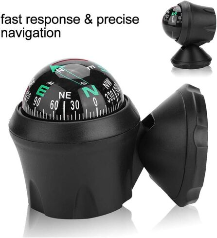Car Ball Compass, Black Mini Adjustable Ball Night Vision Compass for Boat/Marine Boat/Truck/Caravan in Saudi Arabia