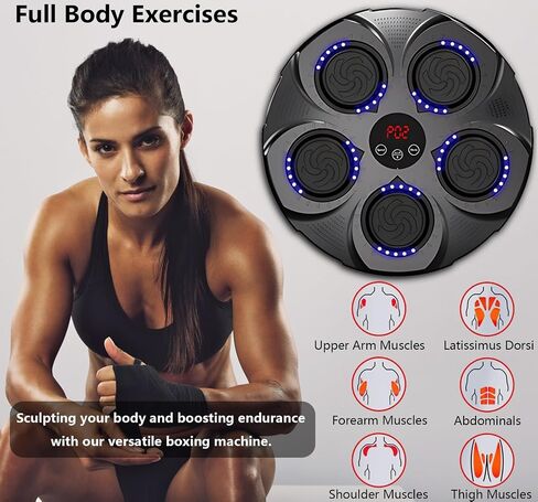 Smart Music Boxing Machine with Gloves, Wall Mounted Bluetooth Boxing Equipment Punching Pads with LED Light & Speaker for Adults & Kids Home Boxing Training Exercises in Saudi Arabia