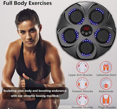 Smart Music Boxing Machine with Gloves, Wall Mounted Bluetooth Boxing Equipment Punching Pads with LED Light & Speaker for Adults & Kids Home Boxing Training Exercises in Saudi Arabia