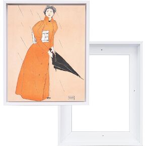 2Pack Canvas Floater Frame, 0.6-0.8' Deep, For Canvas Art & Paintings (9'x12', White)