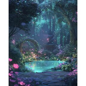Lophomie Landscape Paint by Numbers Kit for Adults Beginner DIY Pond Easy Adult Paint by Numbers Paint by Numbers kit for Adults Canvas Without Frame Home Wall Decor 16×20 Inch.