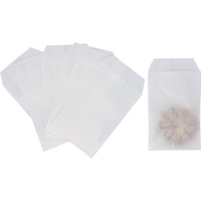 Quotidian White Flat Medium Wax Glassine Paper Bags 4" x 6" (10 x 15.2cm) Pack of 100 - Buffet Craft Supplies Business Favors Petals Seeds in Kuwait