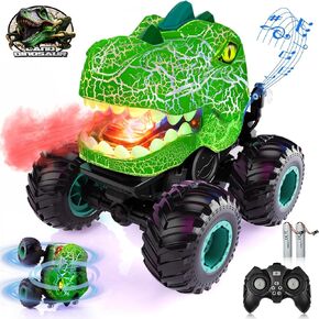 Monster RC Car-360 سيارة حيلة دوارة مع رذاذ وأضواء وصوت ، 2.4 جيجا هرتز جميع شاحنة التضاريس ، ألعاب التحكم عن بُعد لمدة 4-7 ، هدايا للأطفال 3-12