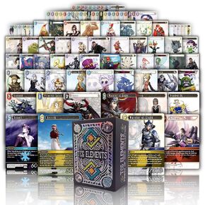 Final Fantasy TCG Elements 100+ Card Bundle, 100 Commons/Uncommons, 5 Foils, 1 Legendary, and Deck Box