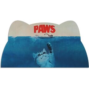 Cat Food Mat - Pet Feeding Mat for Floor, Non-Slip, Waterproof, Super Absorbent, Easy to Clean, Blue, Cat, Dog 18.1''x9.8''