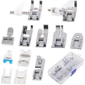 12PCS Presser Foot Kit for Low Shank Sewing Machines Presser Feet Set for Household Sewing Machine for Brother for Singer for Janome