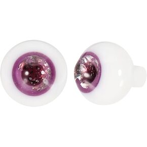 yokive 1 زوج مقل العيون 10 ملم للحرف اليدوية ، والزجاج واقعية مستديرة مقل العيون يدويا عيون دمية مزيفة ، كبيرة لقناع الرعب حزب الهالوين دمية ديني (بريق أرجواني) in Kuwait