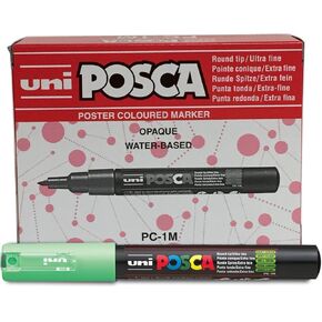 uni-ball Posca PC-1M Extra Fine Bullet Tip Marker - Black, Pack of 12