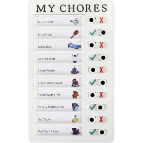 Chore Chart Detachable and Reusable Memo Note Board with Slider Portable RV List of Daily Affairs My Chores Notepad Checklist Form Good Habit Home Office Decor