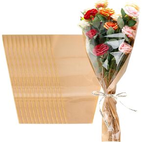 100 Pack flower bags for bouquets, flower bouquet wrapping paper,Flower Rose Sleeves Bulk Flower Bags for Bridal Shower Wedding Graduation Anniversary Birthday Mother's Day (22" x 14.17"x 4.7")