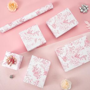Wernnsai Flower Gift Paper Roll -Roll - 1 Roll 17 "× 33 FT Bouquet ورقة تغليف الوردي الوردي لورقة الزهور للبنات in Kuwait