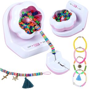 HOMREALM Electric Bead Spinner, Clay Bead Spinner for Jewelry Making, Bracelet Maker for Friendship Bracelets, Bracelet Making Kit Essential, Gift for Girls 8-12