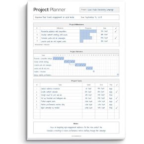 Project Planner Notepad - Project Management Organizer Desk Pad - Manage Project Tasks and Meeting Deadlines Effectively - 50 Sheets of Premium 120gsm Paper | Management | A4 Mono