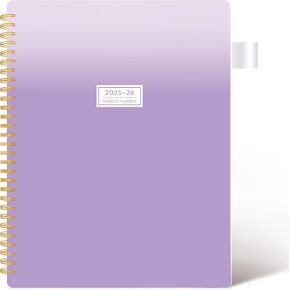Monthly Planner 2025-2026, 18-Month Planner, Jan.2025-Jun.2026, 8.5" x 11", AIMPEAK Monthly Calendar Planner with Pocket, Pen Loop, Flexible Cover, Spiral Binding, Pink