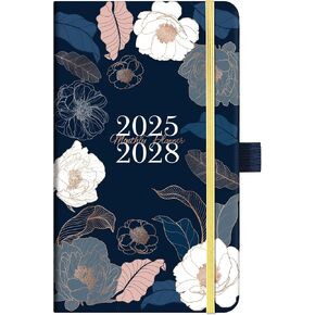 2025-2028 Pocket Planner/Calendar - Monthly Pocket Planner/Calendar 2025-2028, Jul.2025 - Jun.2028, 3.8" x 6.4", 3 Year Monthly Planner with Inner Pocket & Pen Hold - Engraved Art Floral
