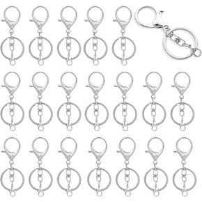 20 pcs clow Claw Clasps ، أجهزة سلسلة المفاتيح مع مقطع دوار وقفل جراد البحر الصغير ، أجهزة سلسلة المفاتيح لصنع المجوهرات Make DIY (Silver) in Kuwait