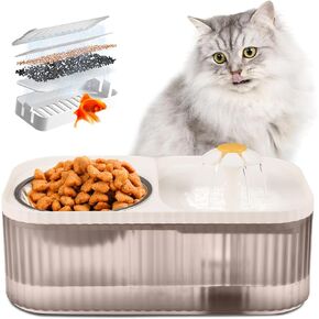 نافورة مياه Toddlt للقطط في الداخل ، مستلزمات التغذية والري ، وموزع مياه الحيوانات الأليفة التلقائي الهادئ 100 أوقية/3 لتر مع أوعية القط من الفولاذ المقاوم للصدأ ومضخة العمر الطويلة in Kuwait