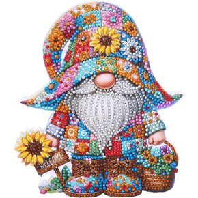 Gnome Tabletop Diamond Art Painting - DIY Diamond Art Kits for Adults Figurines Special Shaped Rhinestone Gem Art Statues, 5D Painting with Diamond Dots Sculpture Ornaments Kits Gifts for Beginner