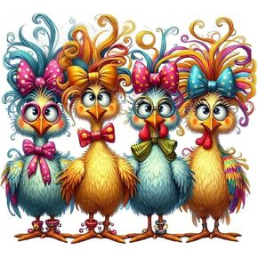 Benjenes Chicken Diamond Painting Art Kits for Adults Hen 5D DIY Diamond Art Kits for Beginners Round Full Drill Diamond Painting for Home Wall Decoration Gift 14×14inch