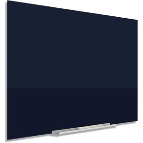 Quartet Magnetic Whiteboard, Glass White Board, 50"W x 28"H, Black Dry Erase Surface, Frameless, InvisaMount (G5028IMB)
