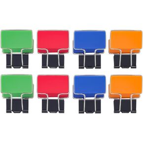 Retangle Medium Paper Clips，Binder Clips, Easy Grip, Assorted Color, Office Supplies，8 Pcs/Set