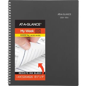 AT-A-Glance Planner 2025-2026 أكاديمي ، أسبوعي وشهري ، 5 "× 8" ، علامات تبويب صغيرة ، شهرية ، غطاء مرن ، Dayminder ، الفحم (AYC20045) in Kuwait