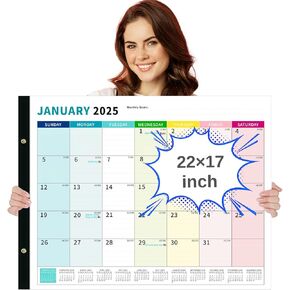 Large Desk Calendar 2025-2026, Totall 18 Month 22" x 17" Table Desktop Pad Calendar for Planning and Organizing in Your Family, School or Office