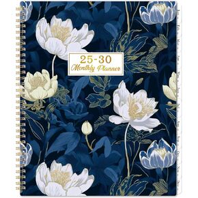 2025-2030 Monthly Planner - 5 Year Monthly Planner/Calendar from JUL. 2025 - JUN. 2030, 9" x 11", Monthly Tabs, Back Pocket, Twin-Wire Binding, Transparent Waterproof PP Cover