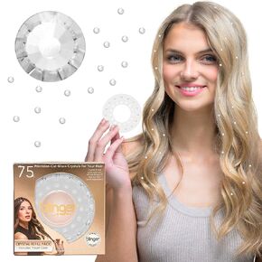 blinger® Crystal Refill Pack | 5 Discs - 75 Precision-Cut Glass Crystals | Styling Tool not included | Crystal 4 mm