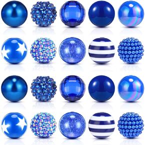 20 PCS Bubblegum Beads 20mm Pocal PEN BADH RHINESTONE BEADS for DIY PEX PEN SCHOOLDRY MAING MANKEAN MANK (GOLD)