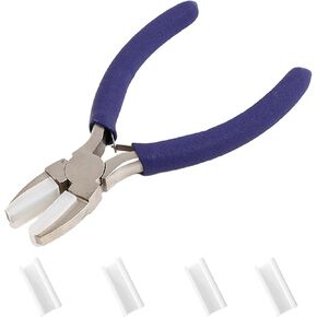 Jewelry Plier,Flat Nose Jewelry Making Plier with Collet,Carbon Steel Jewelry Making Nylon Pliers,Jewelry Tools Plier for Wire Cutting,Wire Wrapping,Straighten,Shaping,Crimping