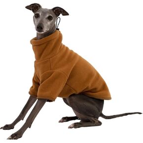Turtleneck Cozy Teddy Fleece Sweatshirt with Adjustable Drawstring for Italian Greyhounds, Whippets and Sighthounds