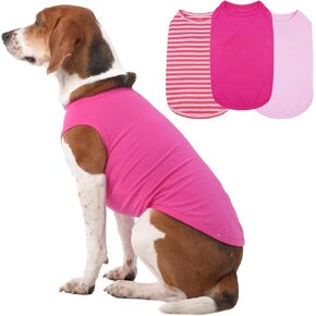 3 Pack Blue Striped T Shirts for Small Dogs,Lightweight Sleeveless Tee Set for Spring&Summer Keep Body Heat After Exercise,Breathable Plain Dog Shirt for Party,Shih Tzu(Blue,S)