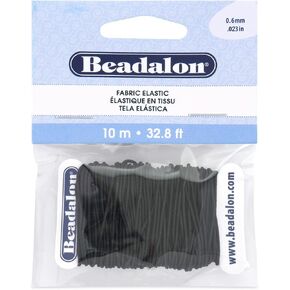 Beadalon Fabric Elastic, 1.0 mm / .039 in, Black, 100 m / 328 ft