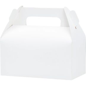 UniCopak 10 Pack White Gable Treat Boxes Party Boxes صناديق هدايا جيدة للوجبات الخفيفة Cookie Candy Toys حفل عطلات حفلات الزفاف 6.5x3 × 4 بوصات