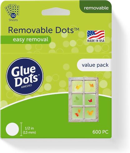 Glue Dots, Removable Dots, Double-Sided, 1/2", .5 Inch, 200 Dots, DIY Craft Glue Tape, Sticky Adhesive Glue Points, Liquid Hot Glue Alternative, Clear in Saudi Arabia