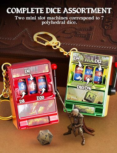 DND Dice Set, Mini Slot Machine Dice for Dungeons and Dragons Role Playing Game, Unique Plastic Dice Suitable for DND Player (Dragon and Cthulhu) in Saudi Arabia