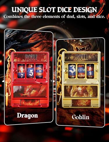 DND Dice Set, Mini Slot Machine Dice for Dungeons and Dragons Role Playing Game, Unique Plastic Dice Suitable for DND Player (Dragon and Cthulhu) in Saudi Arabia