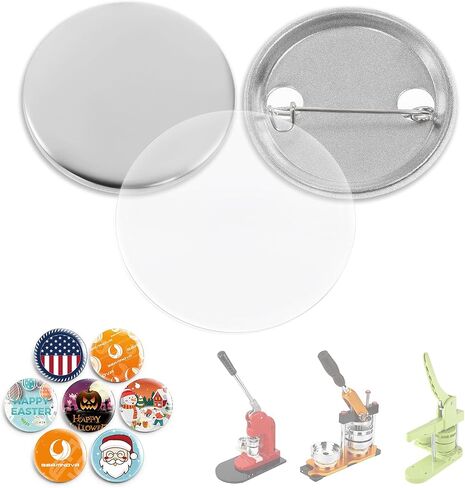 BEAMNOVA 100 Sets of Metal Button Supplies Blanks 75mm / 2.95 in (Approx. 3 inch) for Button Pin Maker Machine, Matte-Back Metallic Round DIY Badge Press Making Parts in Kuwait