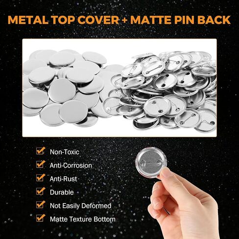 BEAMNOVA 100 Sets of Metal Button Supplies Blanks 75mm / 2.95 in (Approx. 3 inch) for Button Pin Maker Machine, Matte-Back Metallic Round DIY Badge Press Making Parts in Kuwait