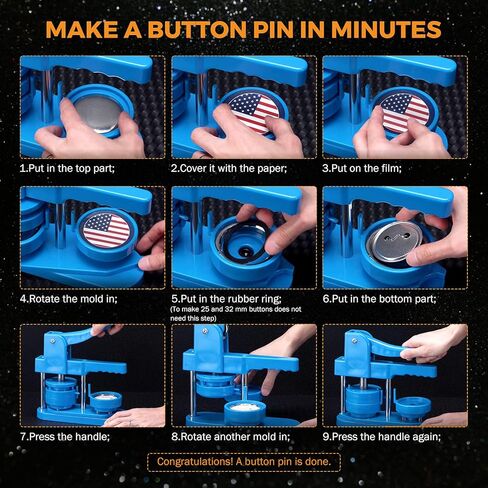 BEAMNOVA 100 Sets of Metal Button Supplies Blanks 75mm / 2.95 in (Approx. 3 inch) for Button Pin Maker Machine, Matte-Back Metallic Round DIY Badge Press Making Parts in Kuwait