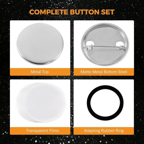 BEAMNOVA 100 Sets of Metal Button Supplies Blanks 75mm / 2.95 in (Approx. 3 inch) for Button Pin Maker Machine, Matte-Back Metallic Round DIY Badge Press Making Parts in Kuwait