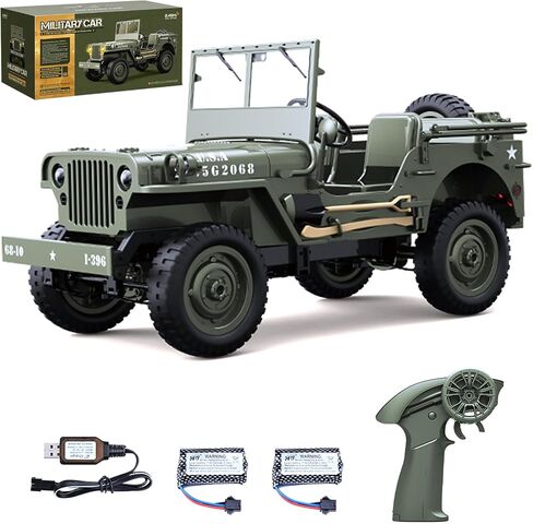 Remote Control Car, 2.4Ghz 4WD Off Road RC Jeep Rock Crawler Vehicle with Linked Lights, 1:10 Scales All Terrain Remote Control Trucks RTR Hobby RC Car for Kids Adults in Saudi Arabia