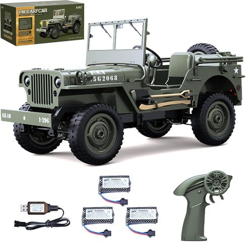 Remote Control Car, 2.4Ghz 4WD Off Road RC Jeep Rock Crawler Vehicle with Linked Lights, 1:10 Scales All Terrain Remote Control Trucks RTR Hobby RC Car for Kids Adults in Saudi Arabia